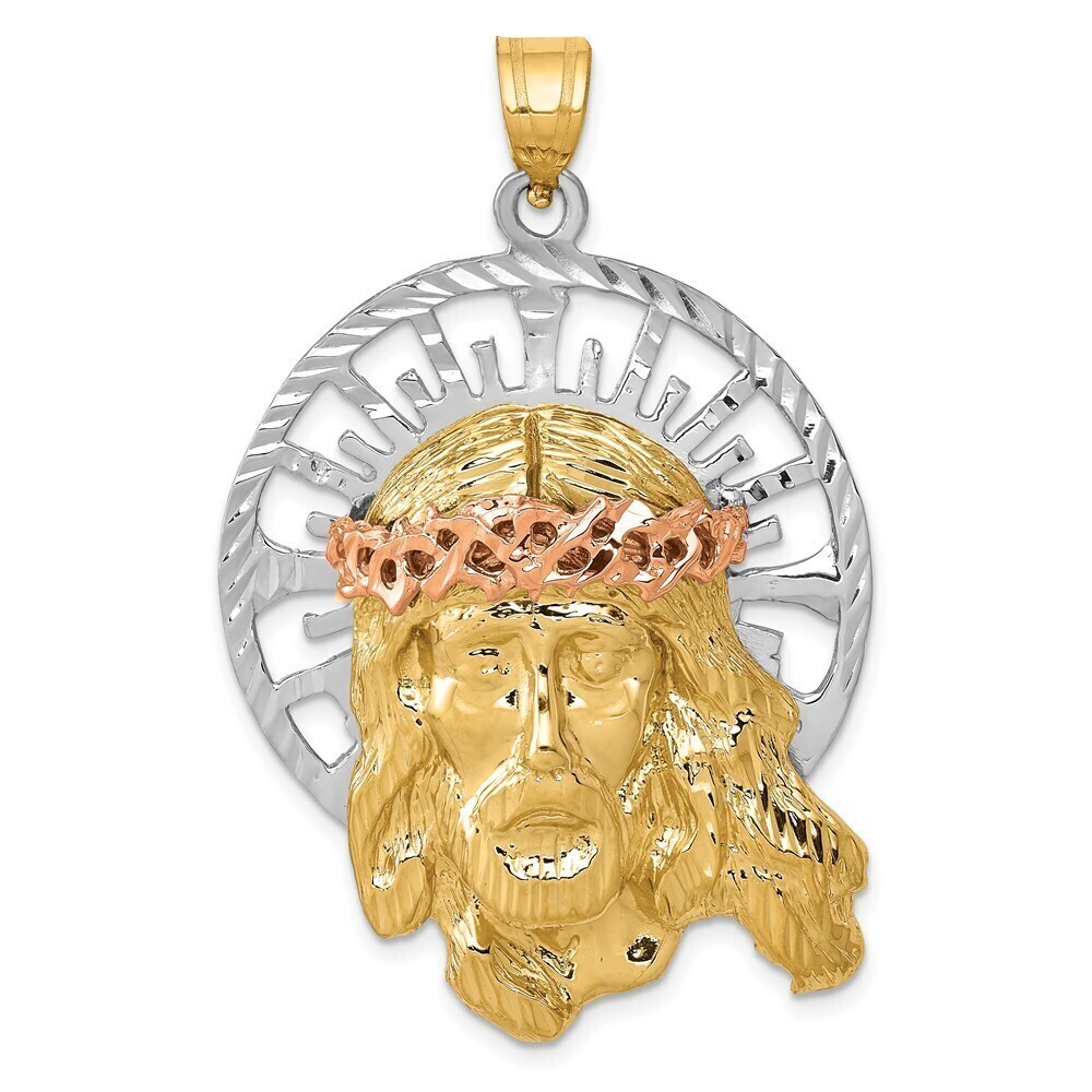Kazi Luxury 14k Tri-color Jesus Pendant